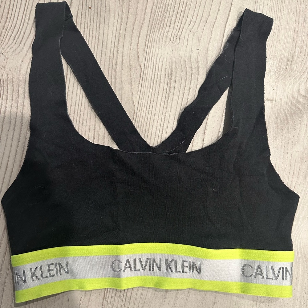 calvin klein black sports bra